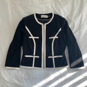 Calvin Klein Black and White Zip Blazer Jacket - Size 4